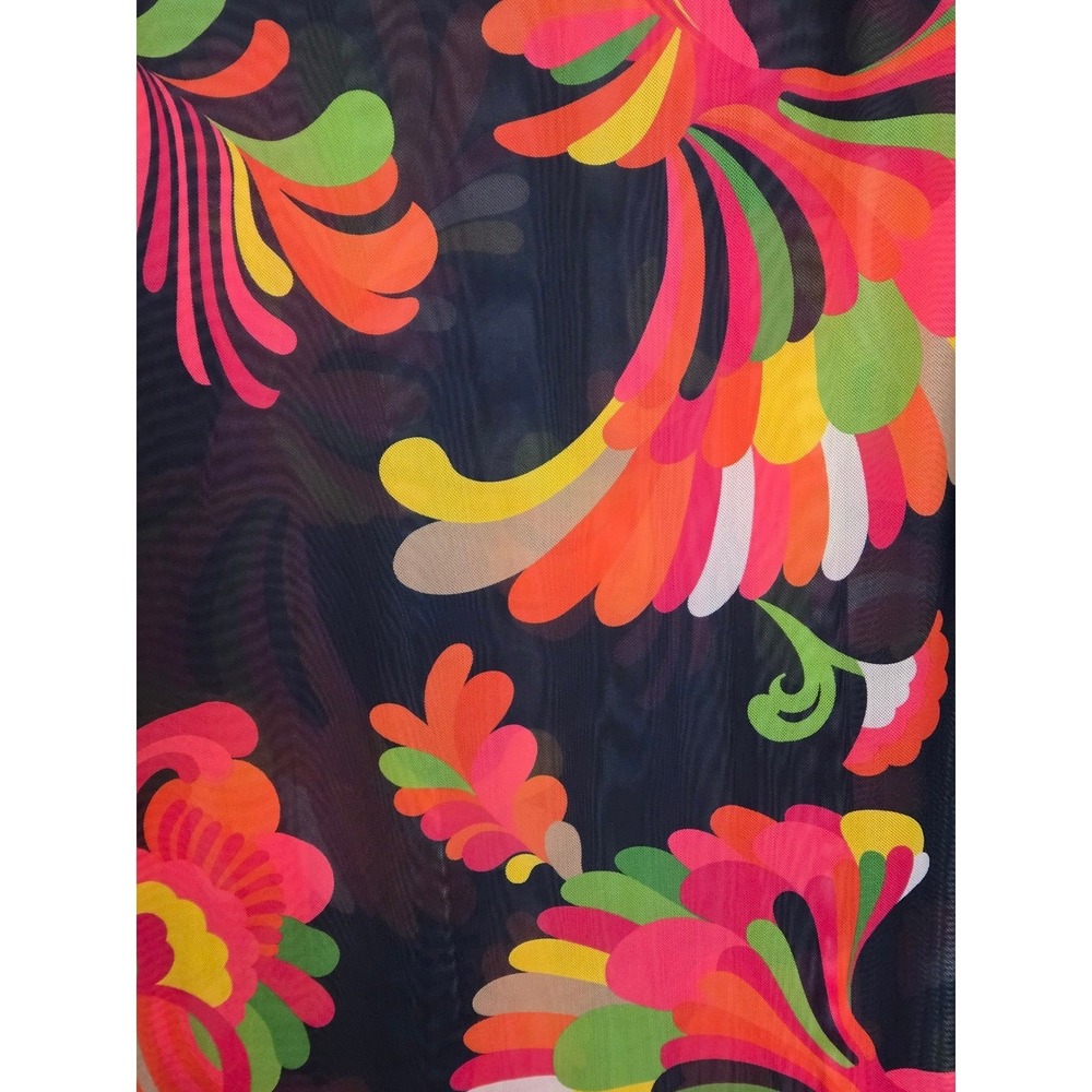 Trina Turk Sheer Abstract Print‎ Swimsuit Cover-Up Dress Multicolor Resortwear - Picture 10 of 13